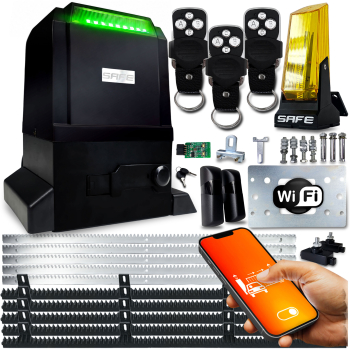 Zestaw do bramy przesuwnej (do 800 kg) napęd FORTO 800 - 3xPilot+lampka+fotokomórki+listwy+WIFI (TUYA)