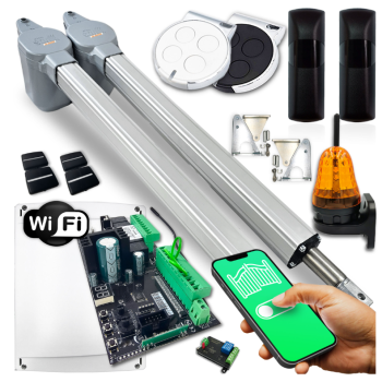 Napęd do bramy dwuskrzydłowej EGO 500 7M 400 Kg Fotokomórki+2x Pilot+Lampka z WIFI