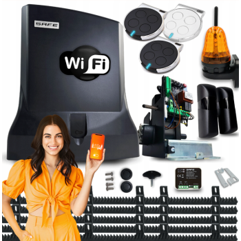 Napęd do bramy przesuwnej EVO (do 800kg) 3xPilot+Fotokomórki+Lampka z WIFI