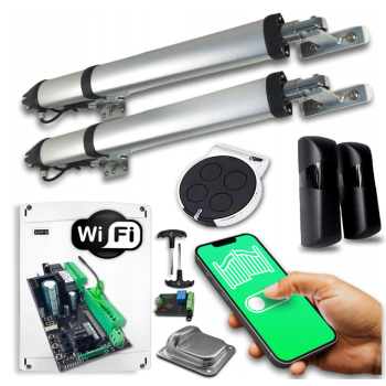 Napęd do bramy dwuskrzydłowej SLIM300 (do 8m) Fotokomórki+Pilot z WIFI