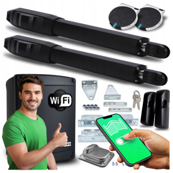 Zestaw do bramy dwuskrzydłowej do 8m - fotokomórki+2x Pilot z WiFi