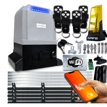 Zestaw do bramy przesuwnej (do 800 kg) napęd FORTO 800 - 4xPilot+lampka+fotokomórki+listwy+WIFI (TUYA)