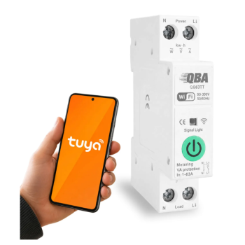 Licznik Energii/wyłącznik z WiFi app TUYA, na szynę DIN 1 Fazowy kWh