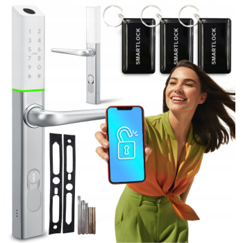 Elektroniczny zamek do drzwi TTlock KOD PIN/BT/odcisk palca Booking, Silver