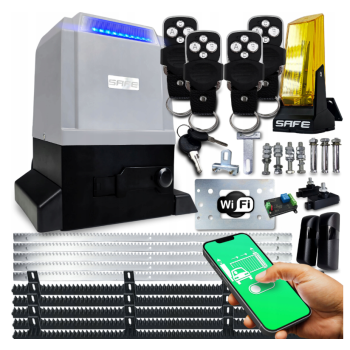 Zestaw do bramy przesuwnej napęd FORTO 800 - 4xPilot+lampka+fotokomórki+listwy+WIFI (SUPLA)