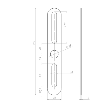 Maskownica do drzwi zamka elektronicznego szyld stal nierdzewna SLIM SAFE