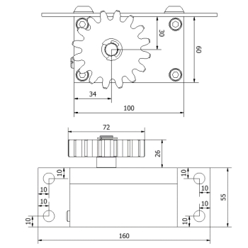 Hamulec hydrauliczny do bram przesuwnych 7 Nm